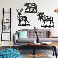 Nordic Metal Hollow Christmas Animal Wall Decor - Bear, Elk, Moose