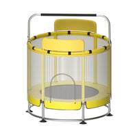 Indoor/Outdoor Fitness Trampoline with Handlebar & Pull-up Bar for Kids & Adults
