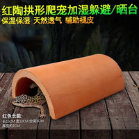 Ceramic Reptile Hideout Cave for Lizards, Snakes, and Tortoises - Terrarium Decor