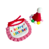 Pet Birthday Party Hat and Bib Set for Dogs and Cats - First Birthday Celebration Decoration