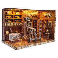 DIY Miniature Wooden Book Nook Model Kit - Dinosaur Research Institute 3D Puzzle