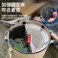 Foldable Outdoor Camping Trash Can with Lid - Portable Garden Picnic Storage Bin