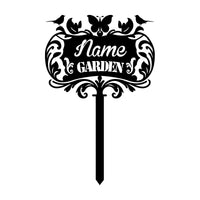 1pc Metal Hollow Garden Decorative Sign Stake, Stylish Gardening Ornament for Outdoor Yard Decor