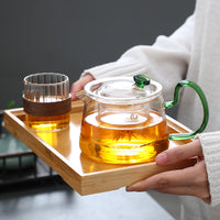 Borosilicate Glass Teapot with Infuser, Heat-Resistant Stovetop Safe Tea Kettle for Loose Leaf Tea