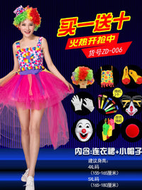 Adult Clown Costume Set for Halloween & Masquerade Parties