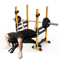 Adjustable Portable Split Squat Rack Bench Press Stand for Weightlifting and Strength Training