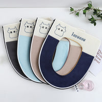 Embroidered Animal Toilet Seat Cover, Thickened Coral Fleece Zipper Warm Toilet Seat, Washable Fabric for Winter Bathroom Decor