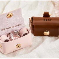 PU Leather Ring Storage Pouch Set - Portable Engagement Ring Box for Jewelry Display and Gifting