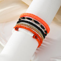 Halloween Skull Clay Bead Bracelet Set for Women