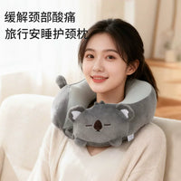 Memory Foam U-Shaped Travel Pillow with Cartoon Design for Neck Support