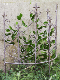 Vintage Iron Art Trellis Half-Round Climbing Plant Support for Garden and Patio