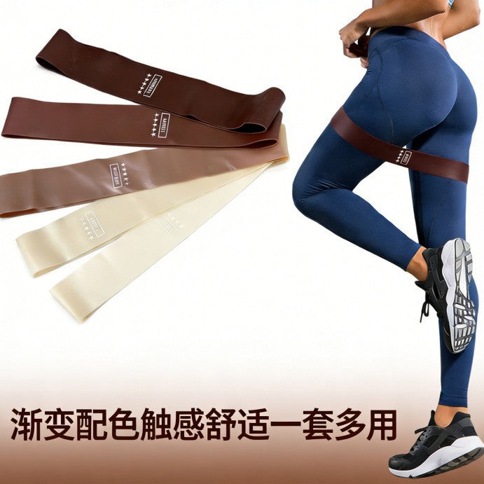 TPE Resistance Loop Bands for Yoga Pilates Dance and Warm-up, Gradient Brown
