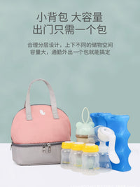 Double-Layer Breast Milk Cooler Bag with Ice Packs for Pumping Moms