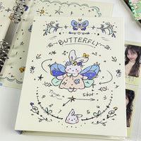 A5 Butterfly Bunny High-Capacity Photocard Binder with Hard Cover