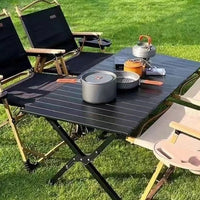 Portable Outdoor Roll-Up Camping Table for BBQ Picnic and Travel