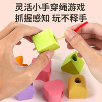 Kids Wooden Geometric Shape Stacker Puzzle Toy for Color Recognition and Early Education