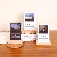 Beech Wood Acrylic Photo Frame for 6-10 Inch Pictures and Postcards, Double-Sided Transparent Display