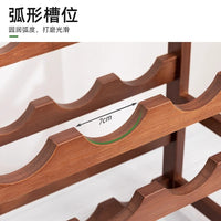Bamboo Wine Rack Countertop Display Holder for Multiple Bottles