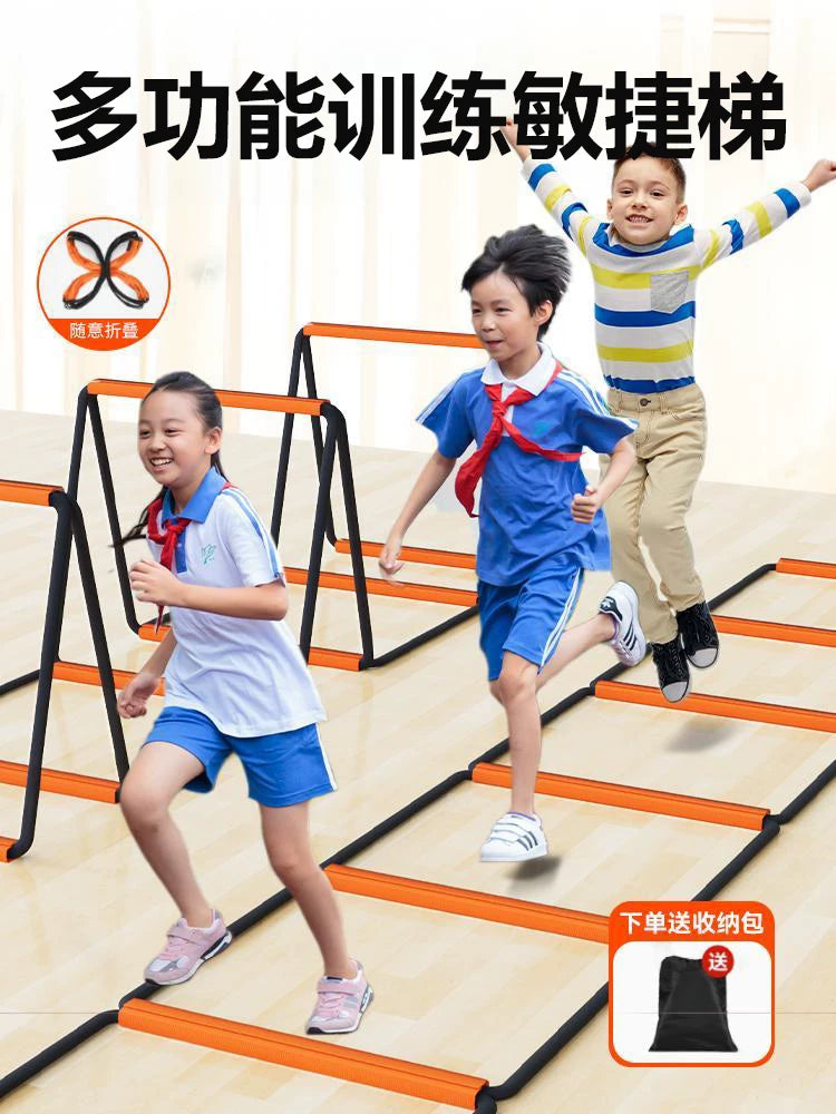Football Training Agility Ladder for Kids, Home Physical Pace Training Equipment, Folding Rope Ladder