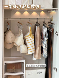 Multi-functional Belt Tie Scarf Hanger with Hooks for Closet Organization