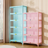 Display Cabinet with Glass Door for Collectibles and Blind Boxes, Dustproof Storage
