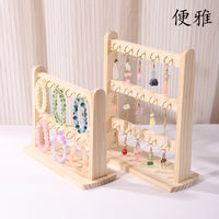 Pine Wood Countertop Display Stand for Bracelets, Necklaces, and Small Items