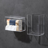 Wall-Mounted Transparent Acrylic Tissue Dispenser for Bathroom and Vanity