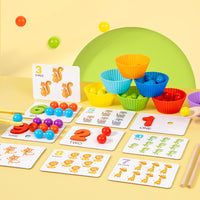 Kids Bead Clip Ball Color Sorting Toy, Early Education Fine Motor Skill Training Montessori Toy for Toddlers