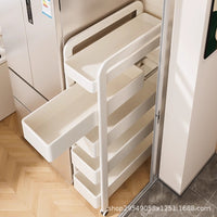 Slim Pull-Out Storage Cart for Kitchen & Bathroom - Narrow Gap Organizer with Wheels