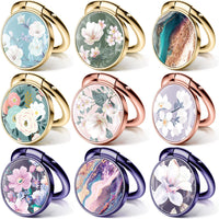 Electroplated Metal Floral Phone Ring Holder with Resin Drip Adhesive