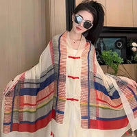 2026 Summer Sun Protection Shawl for Women, Ethnic Style Tassel Beach Scarf Cape