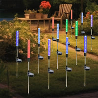 Outdoor Solar LED Reed Light Ground Plug Lawn Decoration Lamp Colorful Acrylic Bubble Stick Landscape Light