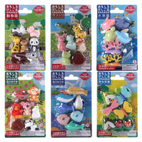 Iwako Japanese Cartoon Eraser Puzzle Set, Collectible Disassemblable Toy Erasers for Kids, Novelty Stationery Gift