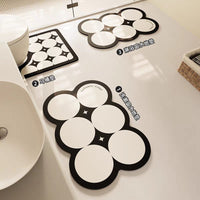 Diatomaceous Earth Absorbent Bathroom Mat Set - Non-Slip Quick Dry Toilet U-Shaped & Bath Mat