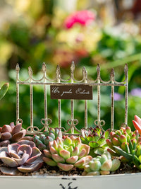 Vintage Iron Art Fence Plant Pot Decor for Garden Balcony