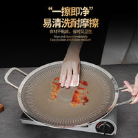German 316 Stainless Steel Non-Stick BBQ Grill Pan for Outdoor and Indoor Use, Korean Teppanyaki Style, Induction Cooktop Compatible
