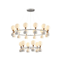 Nordic Glass Pumpkin/Globe Chandelier for Living Room Dining Room Bedroom