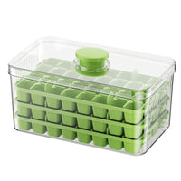 Press-Type Ice Cube Tray with Storage Box, Easy Release Quick Freeze Ice Maker Mold for Home Use