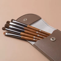 Portable Mini Eyeshadow Brush Set with Soft Pony Hair for Professional Eye Makeup