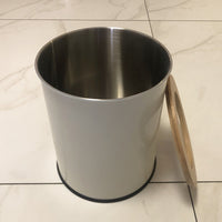 Minimalist Bamboo Lid Trash Can for Kitchen, Living Room, Bathroom, Bedroom, Office