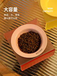 Ceramic Pet Bowl with Acrylic Stand for Cats and Small Dogs, Elevated Food and Water Dish