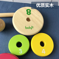 Wooden Rainbow Stacking Toy for Babies and Toddlers, Educational Teether for Early Learning
