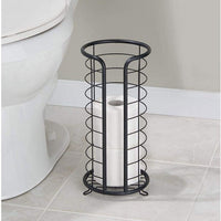 Wrought Iron Freestanding Toilet Paper Holder with Storage Shelf
