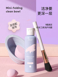 Allsmile Silicone Makeup Brush Cleaner Mat and Bowl Set