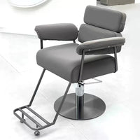 Modern Hydraulic Reclining Barber Chair for Salon Styling, Cutting, and Perming