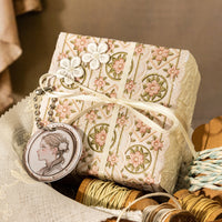 Embroidered Edge Floral Pattern Decorative Tape for Scrapbooking and Crafts