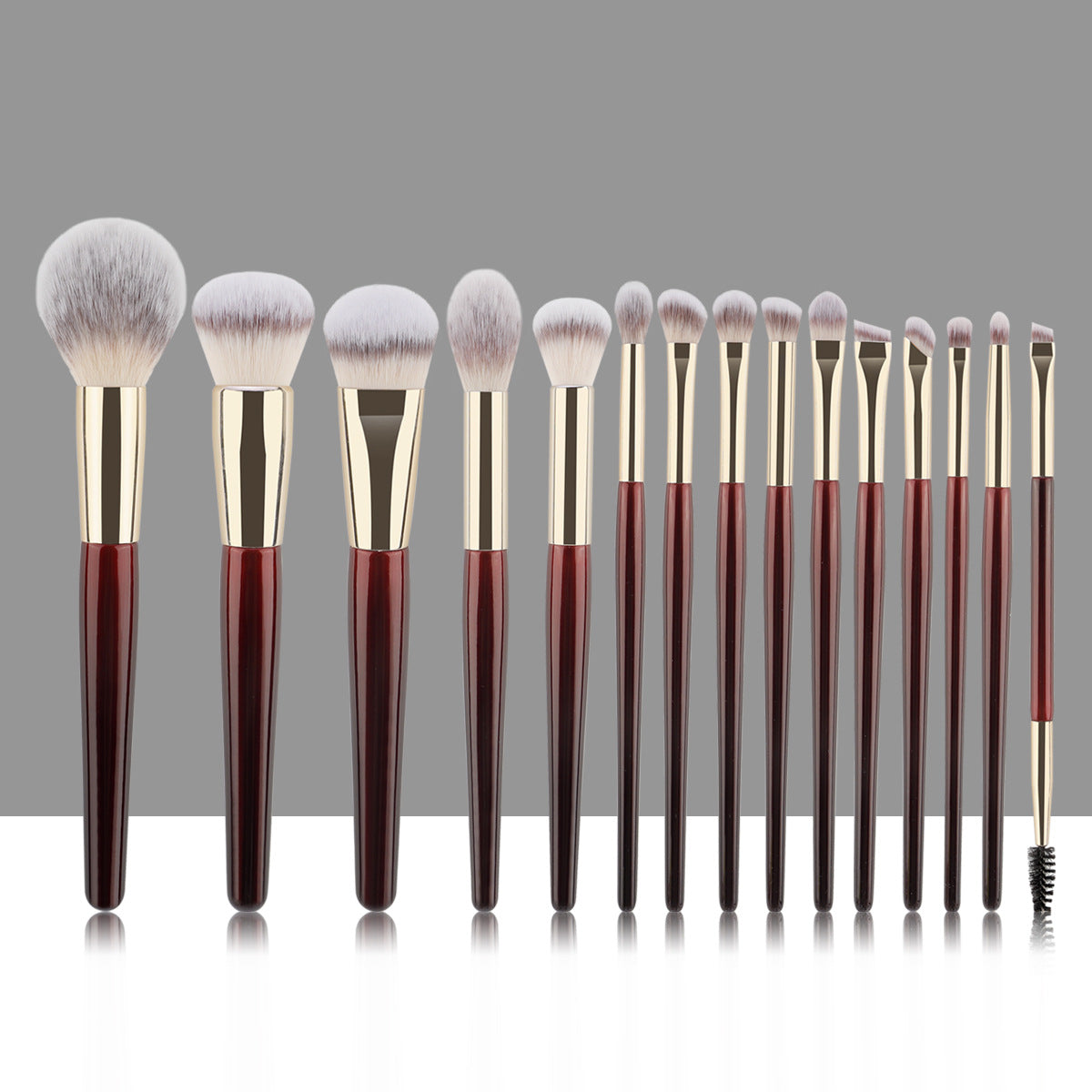 15-Piece Professional Synthetic Makeup Brush Set with Pouch