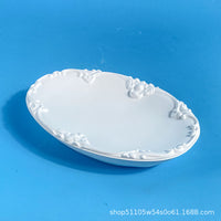 Embossed Plaster Jewelry Display Tray for Rings and Small Ornaments, European Style Photo Prop