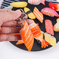 Realistic Sushi Keychain Bag Charm - Salmon, Shrimp, and Fish Slice Designs