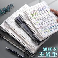 Refillable Loose-Leaf Notebook with Detachable Cover, A4/A5/B5 Thickened Grid/Lined/Blank Pages